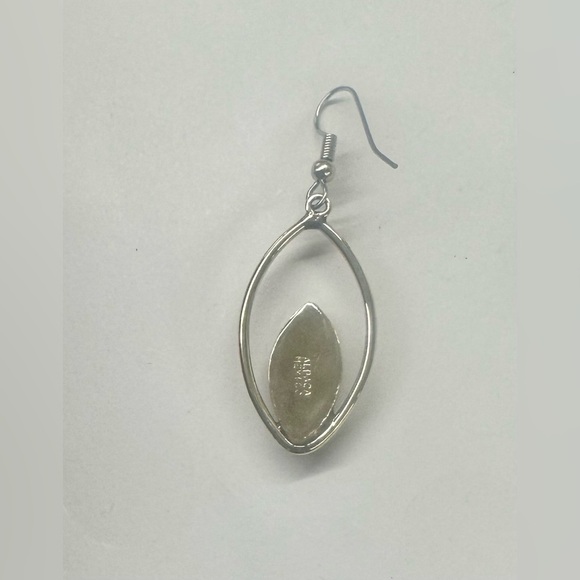 Vintage Taxco Mexican Alpaca Purple Abalone Teardrop Earrings - Picture 3 of 4